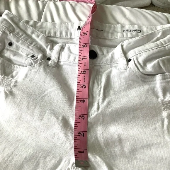 A’2nd by Special A Jeans White Mid Rise Skinny Ankle Jeans Size 7 - Picture 5 of 10